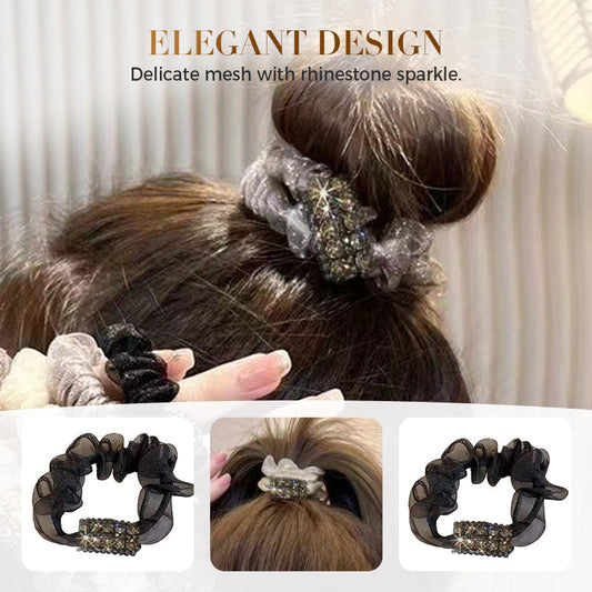 4 броя елегантни ластични ленти за коса с кристали
