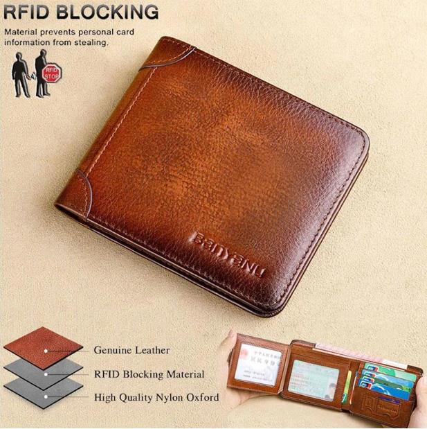 💰 Минималистичен мъжки портфейл с RFID защита – Премиум кожа, ултратънък, за всеки ден! 🔥