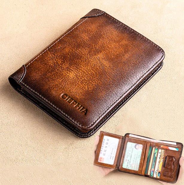 💰 Минималистичен мъжки портфейл с RFID защита – Премиум кожа, ултратънък, за всеки ден! 🔥