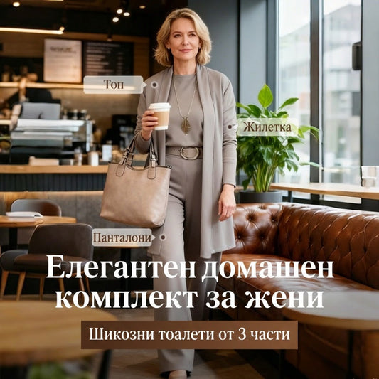 💞 Тричастен комплект: дълъг кардиган, блуза, панталони – елегантност в три лесни стъпки!