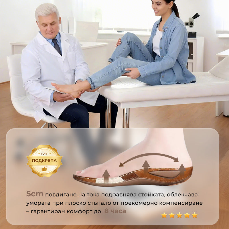 💁‍♀️ Дамски удобни ортопедични сандали с еластична каишка около глезена