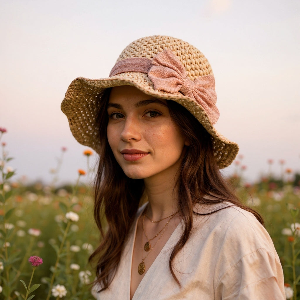 🏖️👒 Елегантна сламена шапка с панделка – Стил и комфорт под слънцето!