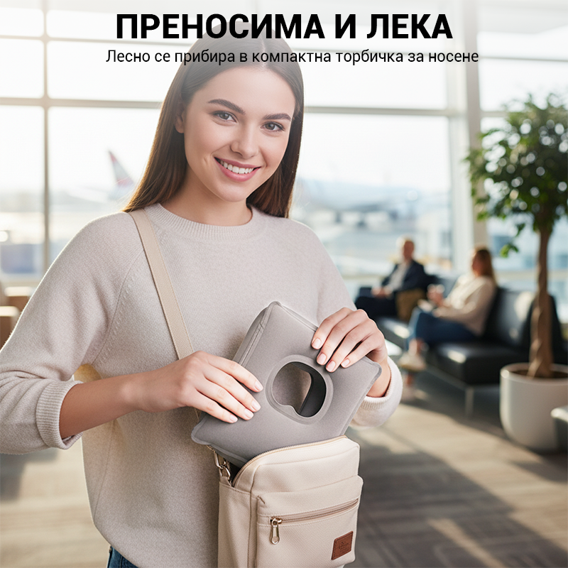 🌬️ Ергономична надуваема пътна възглавница ✈️😴