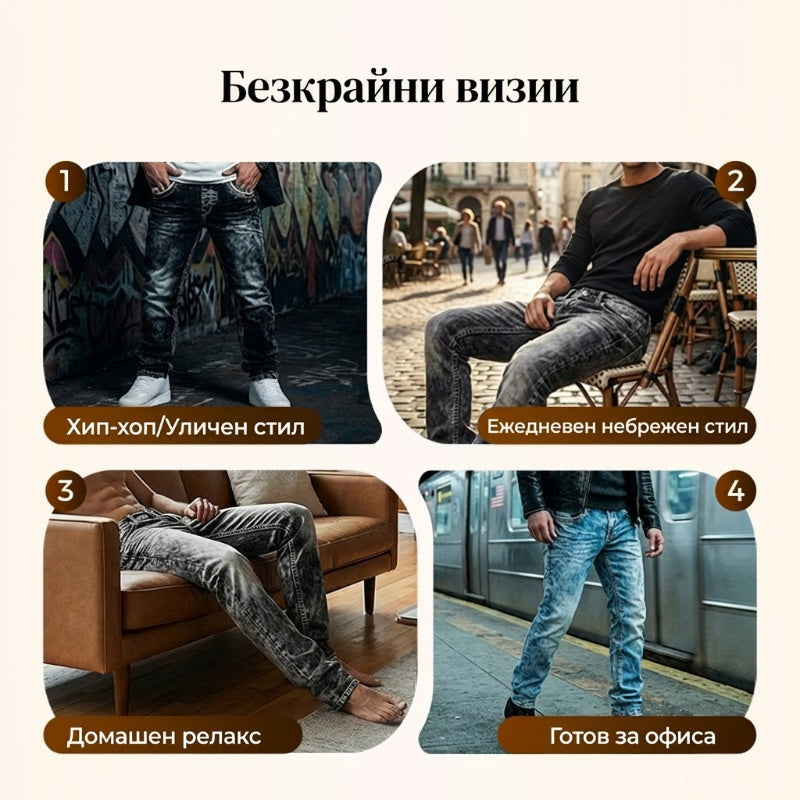 👖 Креативни, еластични дънки – Стил, който се движи с теб! 🔥