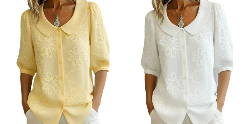🌸 50% ОТСТЪПКА! Бродирана ретро риза – Пролетна свежест за половин цена! 👕✨