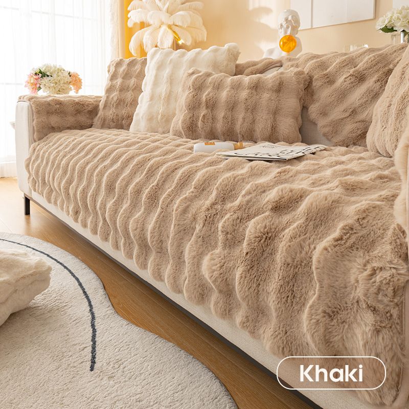 🐇 Плътен заешки плюшен калъф за диван – мекота, която ви прегръща!