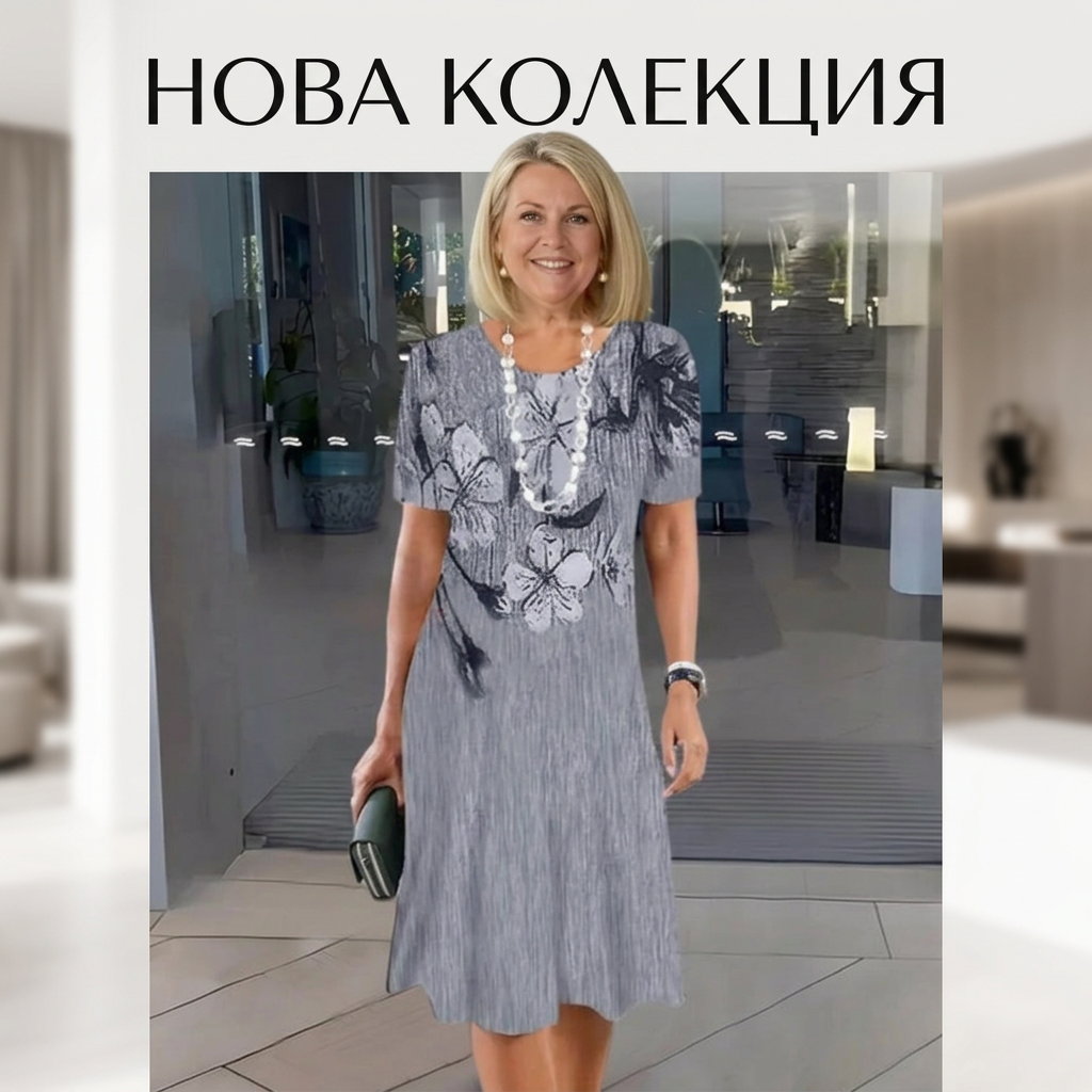 🌈 2026 Нова рокля с принт и обло деколте – Свежест, която вдъхновява! ❤️
