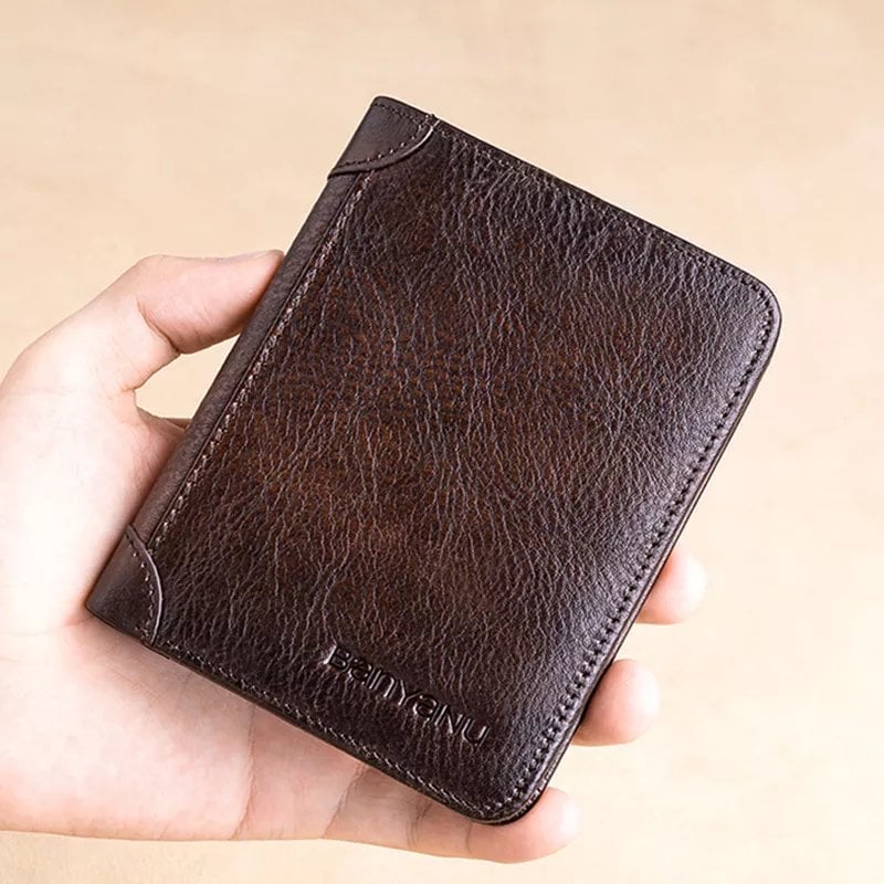 💰 Минималистичен мъжки портфейл с RFID защита – Премиум кожа, ултратънък, за всеки ден! 🔥