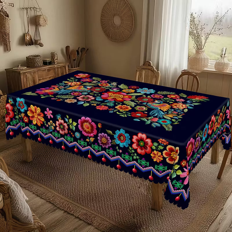 🔥Vânzare fierbinte🔥Fată de masă mexicană cu margini festonate