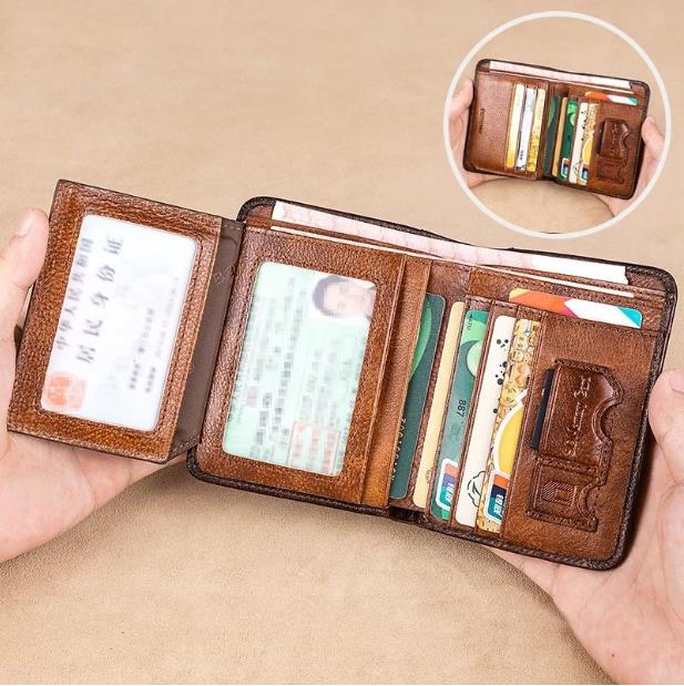 💰 Минималистичен мъжки портфейл с RFID защита – Премиум кожа, ултратънък, за всеки ден! 🔥