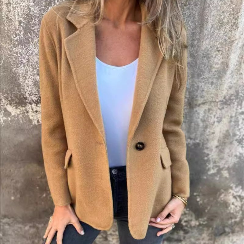 【🥰Pregătiri pentru iarna care se apropie】🔥Sacou din tweed într-o singură culoare