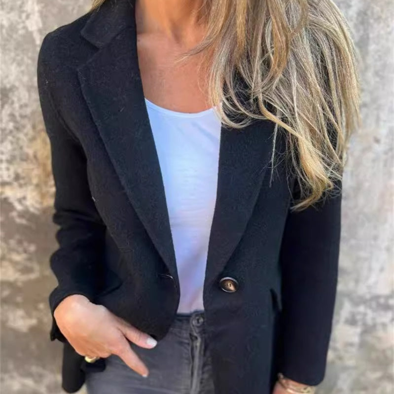 【🥰Pregătiri pentru iarna care se apropie】🔥Sacou din tweed într-o singură culoare