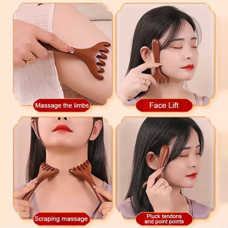 Гребен за масаж на меридианите с шест нокътя