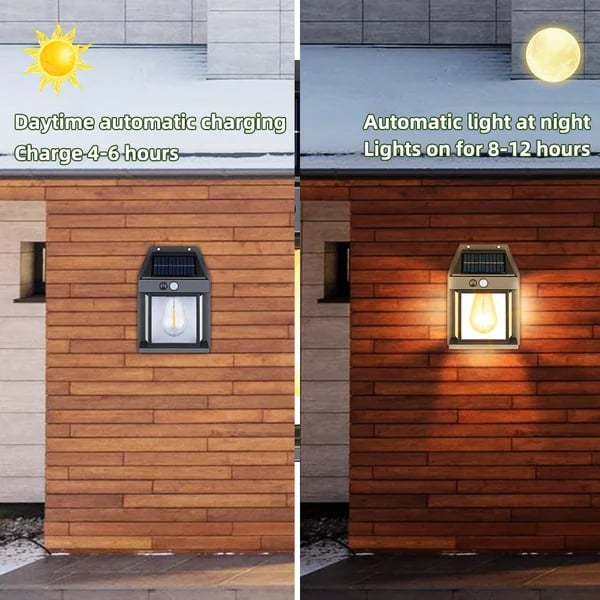 🌟Слънчева стена лампа💡 - със сензор и водоустойчив дизайн