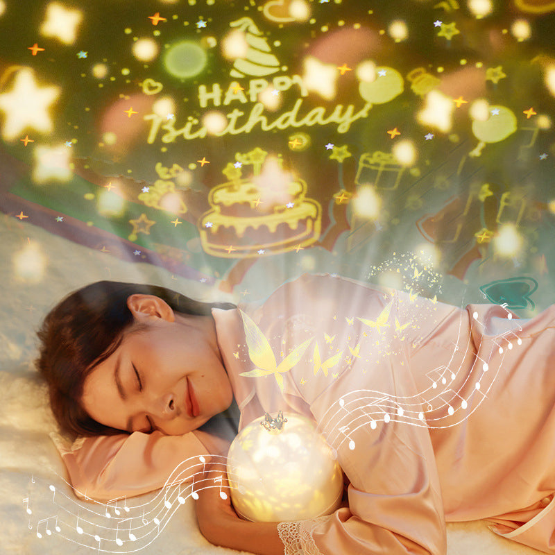 🎅🎁 Проекторна нощна лампа за деца с 15 филма🔋Type-C зарядно