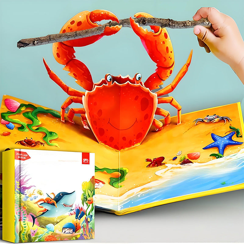 ✨【Детска 3D книга с изскачащи животни – интерактивно средство за ранно обучение】✨