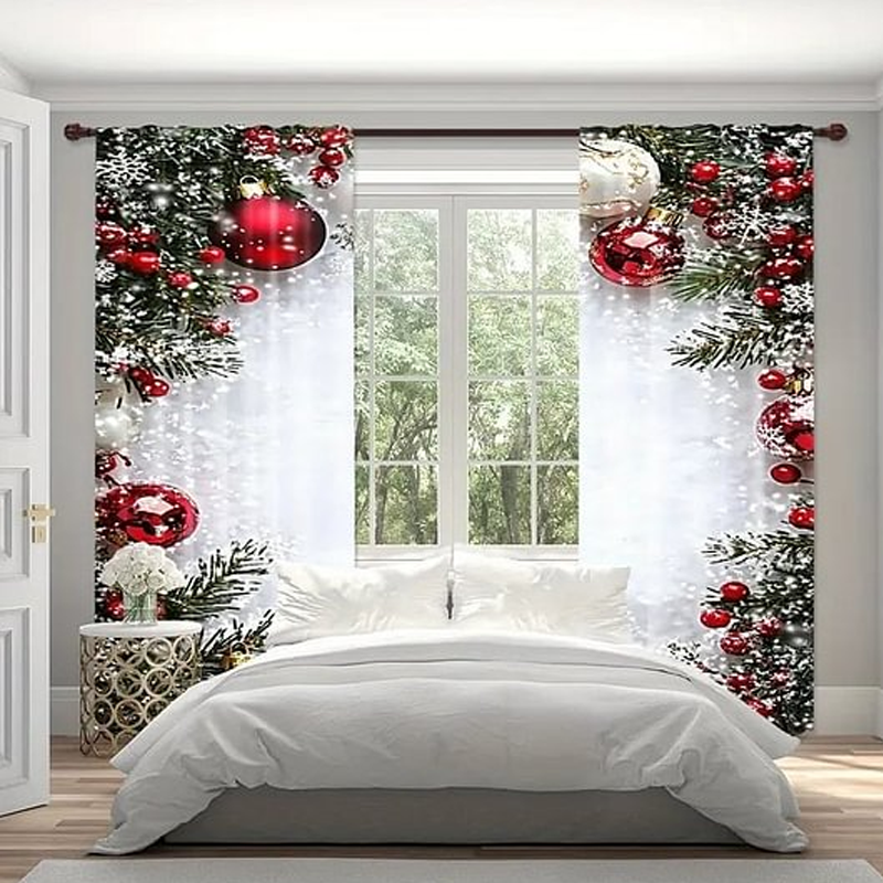 🎅 Коледна разпродажба - 49% ОТСТЪПКА🎄 Завеси в коледен стил