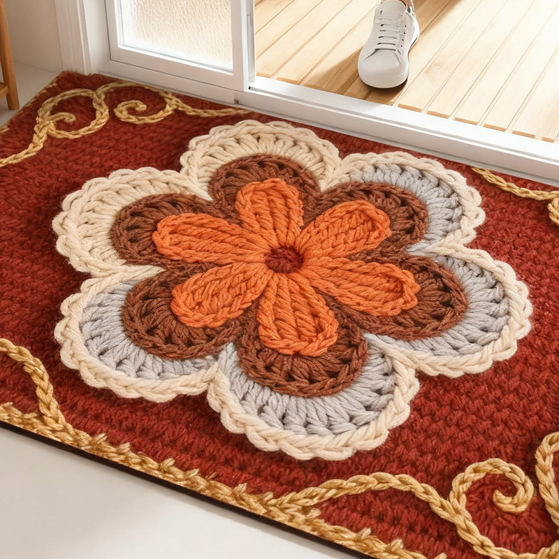🏵️3D флорална прежда Модерна абсорбираща противоплъзгаща изтривалка🏠