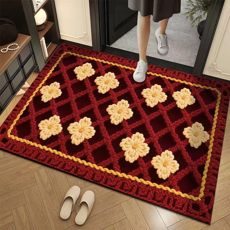 🏵️3D флорална прежда Модерна абсорбираща противоплъзгаща изтривалка🏠