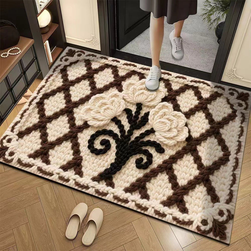 🏵️3D флорална прежда Модерна абсорбираща противоплъзгаща изтривалка🏠