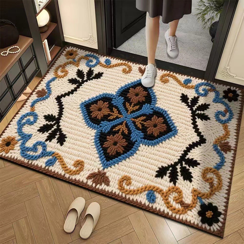 🏵️3D флорална прежда Модерна абсорбираща противоплъзгаща изтривалка🏠