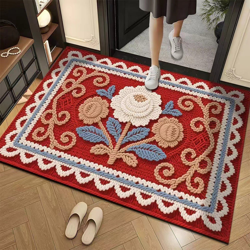 🏵️3D флорална прежда Модерна абсорбираща противоплъзгаща изтривалка🏠