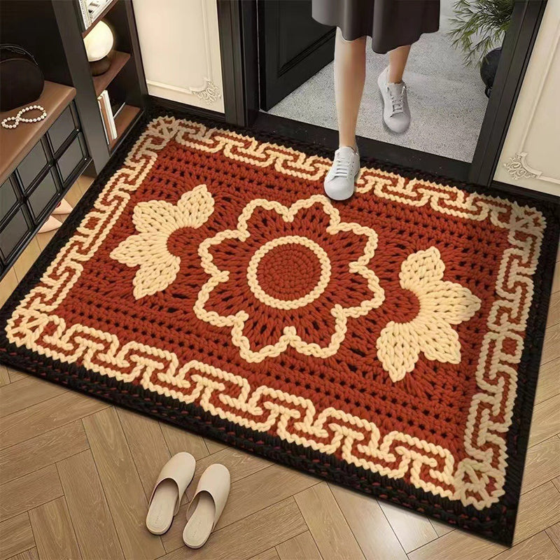 🏵️3D флорална прежда Модерна абсорбираща противоплъзгаща изтривалка🏠