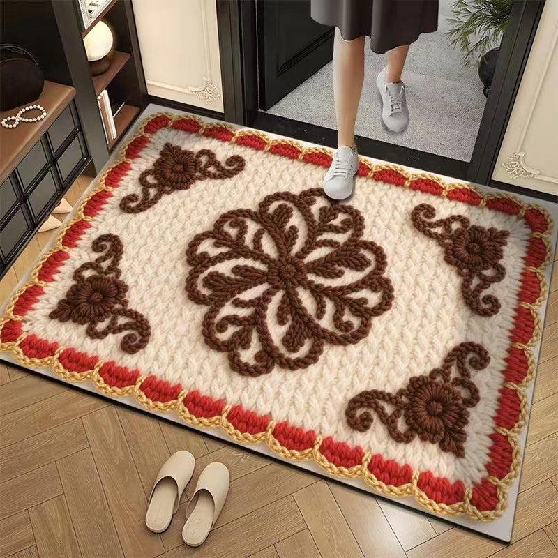 🏵️3D флорална прежда Модерна абсорбираща противоплъзгаща изтривалка🏠