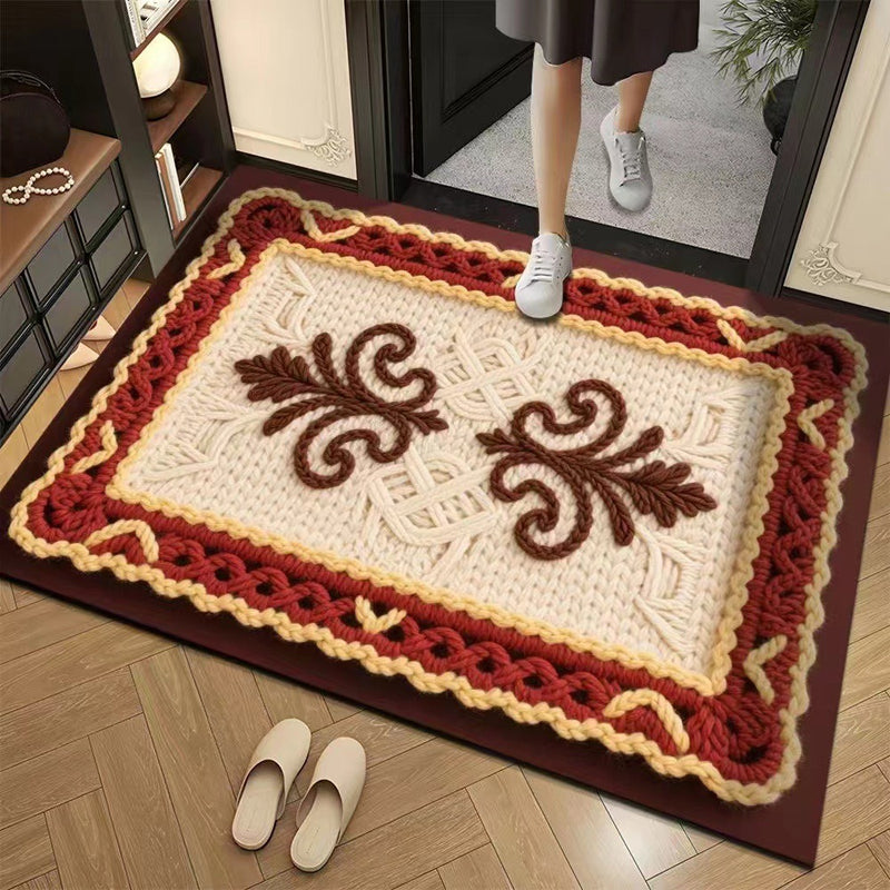 🏵️3D флорална прежда Модерна абсорбираща противоплъзгаща изтривалка🏠