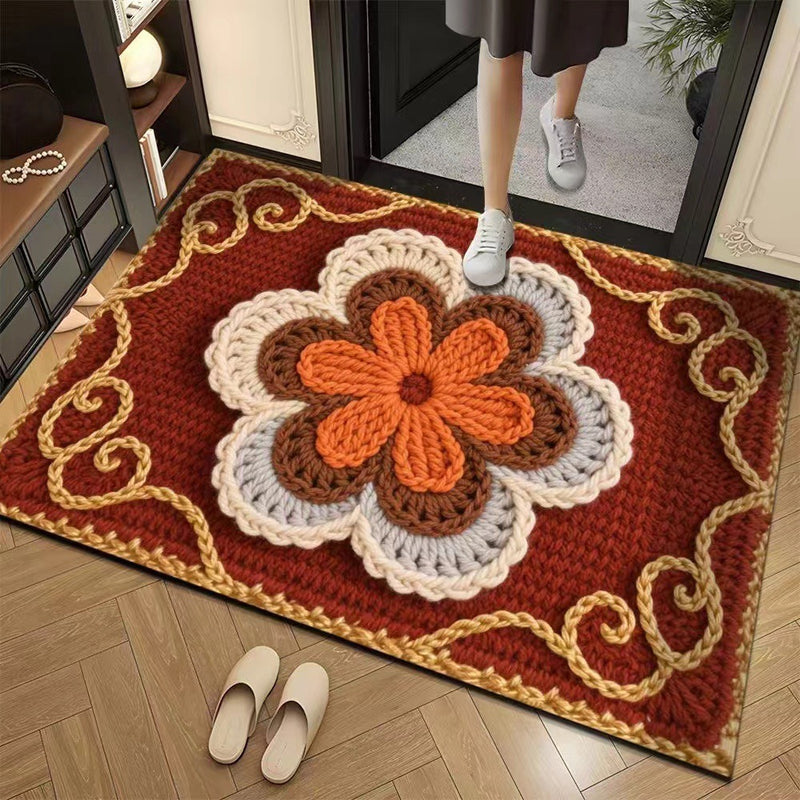 🏵️3D флорална прежда Модерна абсорбираща противоплъзгаща изтривалка🏠