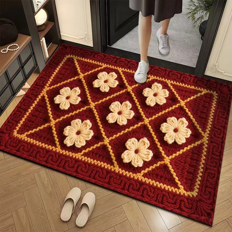 🏵️3D флорална прежда Модерна абсорбираща противоплъзгаща изтривалка🏠