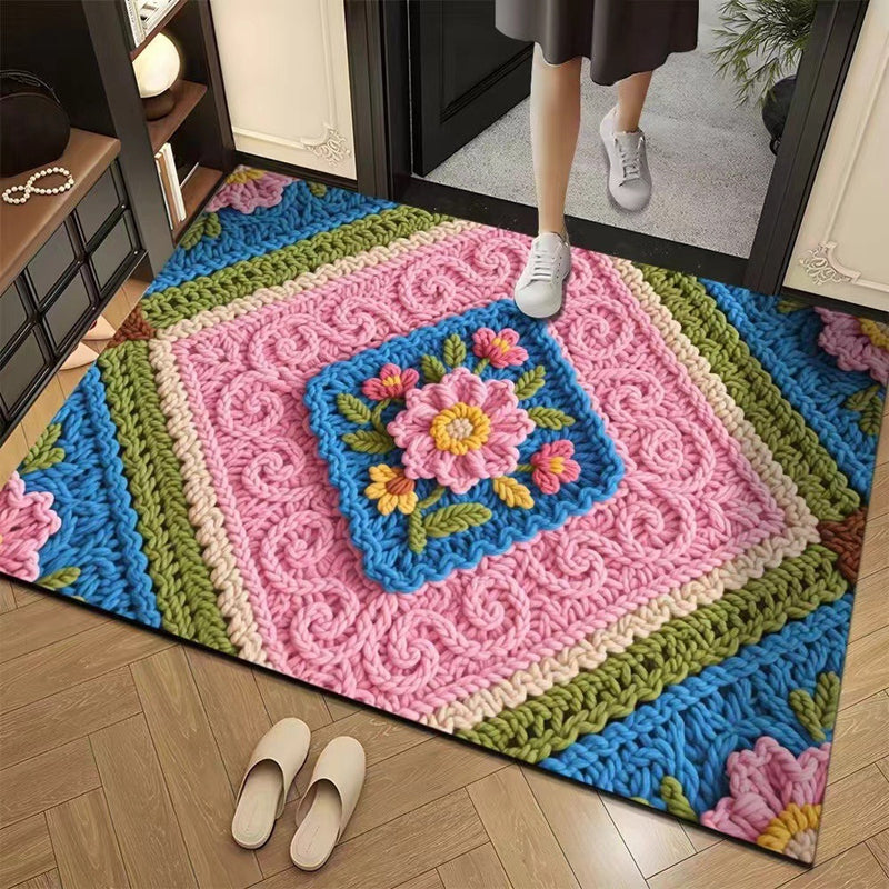 🏵️3D флорална прежда Модерна абсорбираща противоплъзгаща изтривалка🏠