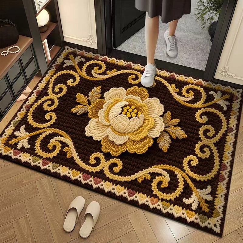 🏵️3D флорална прежда Модерна абсорбираща противоплъзгаща изтривалка🏠