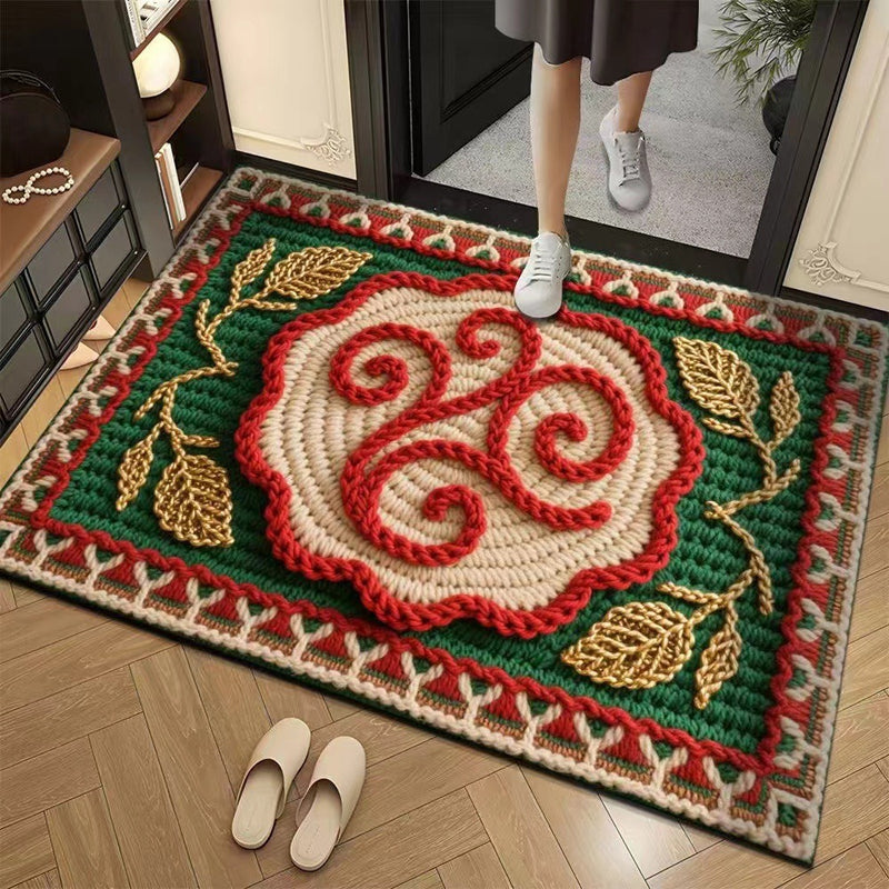🏵️3D флорална прежда Модерна абсорбираща противоплъзгаща изтривалка🏠