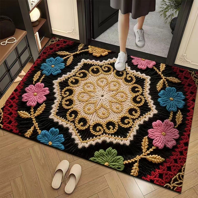 🏵️3D флорална прежда Модерна абсорбираща противоплъзгаща изтривалка🏠