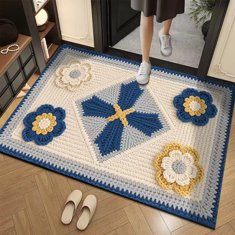🏵️3D флорална прежда Модерна абсорбираща противоплъзгаща изтривалка🏠