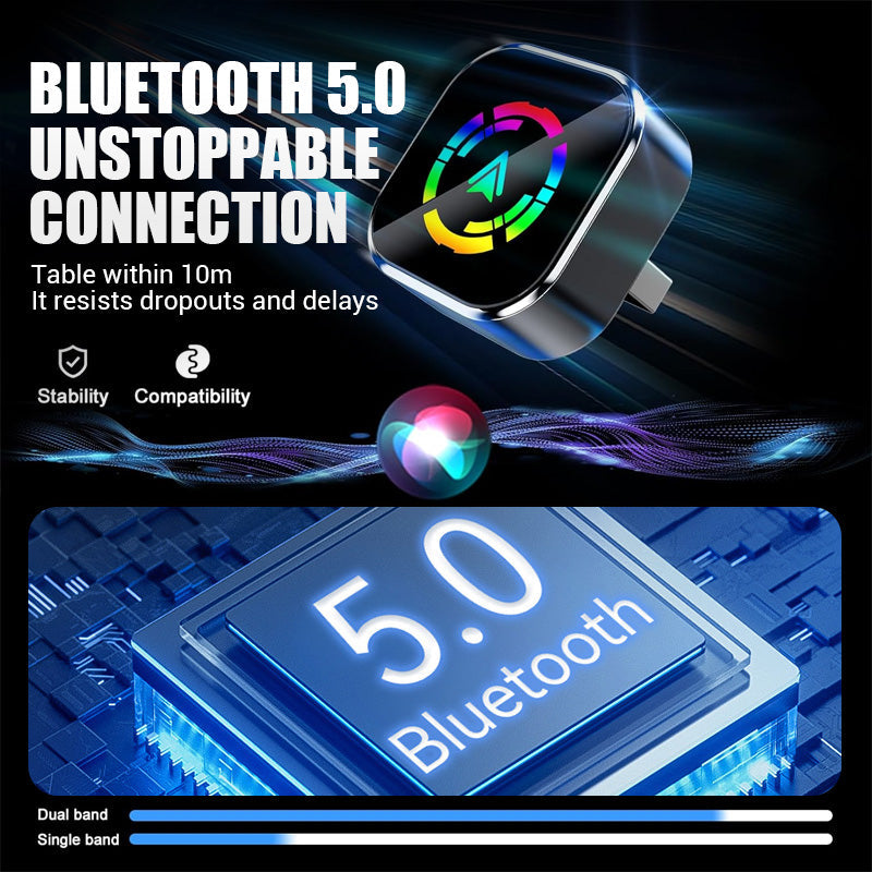 2-в-1 безжичен адаптер за iPhone и Android Auto