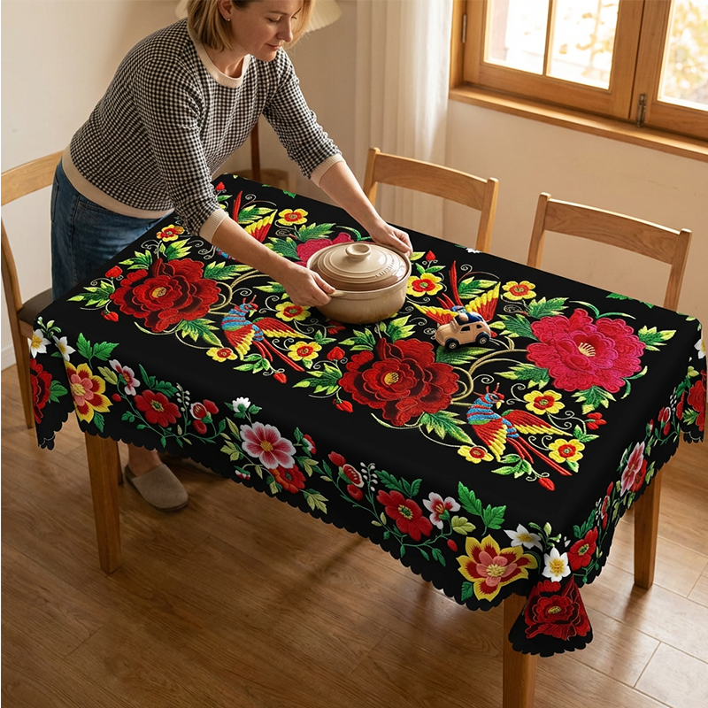 🔥Vânzare fierbinte🔥Fată de masă mexicană cu margini festonate