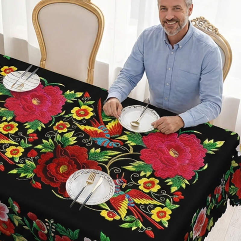 🔥Vânzare fierbinte🔥Fată de masă mexicană cu margini festonate