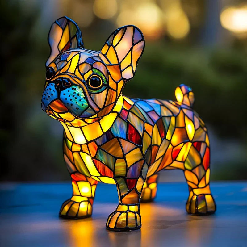 LED настолна лампа с контрастна цветна статуя на кученце🐶💡