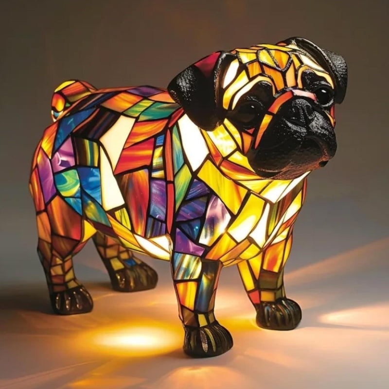 LED настолна лампа с контрастна цветна статуя на кученце🐶💡