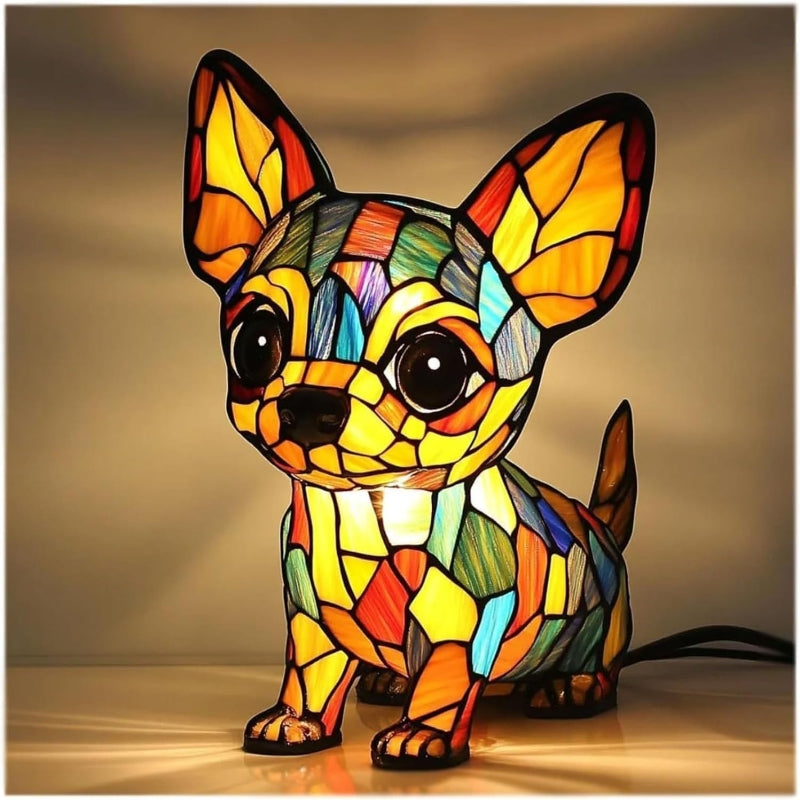 LED настолна лампа с контрастна цветна статуя на кученце🐶💡