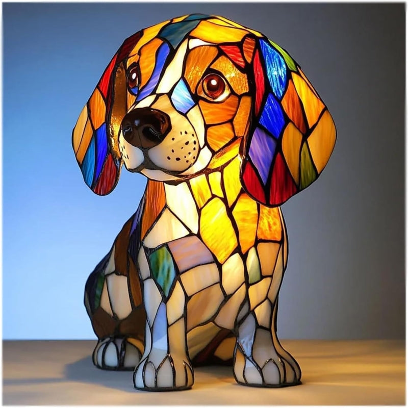 LED настолна лампа с контрастна цветна статуя на кученце🐶💡
