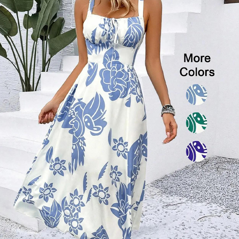 🌺 50% ОТСТЪПКА! 👗 Лятна рокля с флорален десен – ластичен гръб, А-силует, лека като бриз. 🌼 Ограничено време! Поръчай сега! 🔥