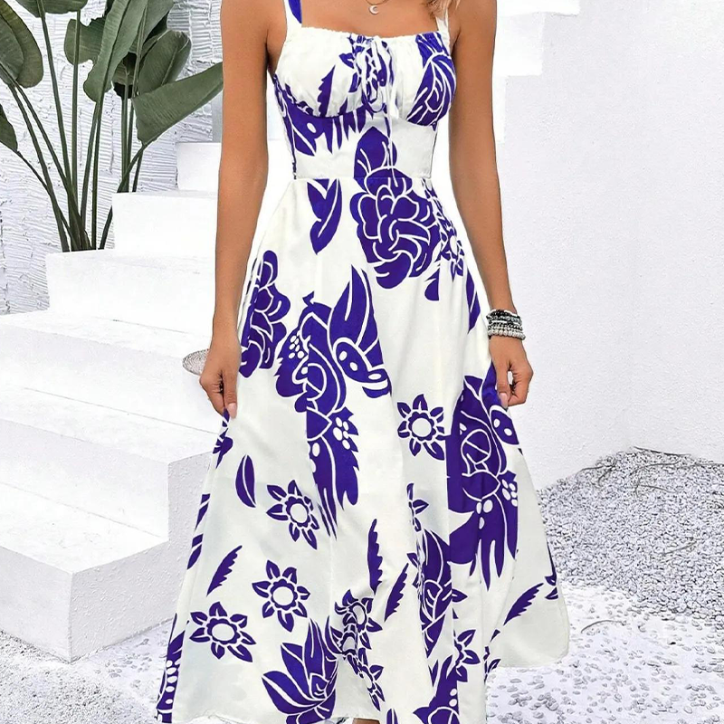 🌺 50% ОТСТЪПКА! 👗 Лятна рокля с флорален десен – ластичен гръб, А-силует, лека като бриз. 🌼 Ограничено време! Поръчай сега! 🔥