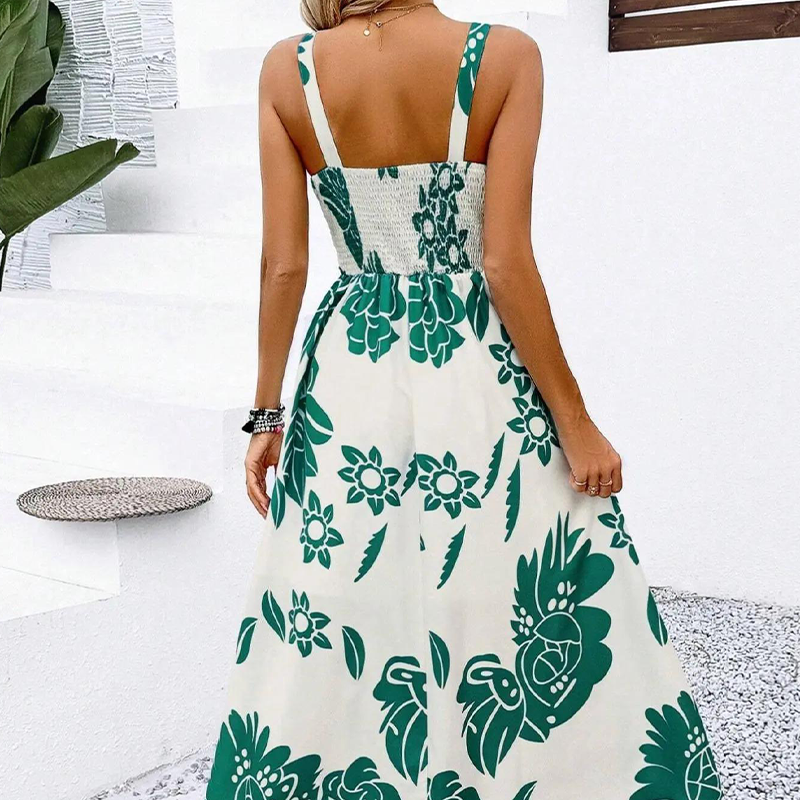 🌺 50% ОТСТЪПКА! 👗 Лятна рокля с флорален десен – ластичен гръб, А-силует, лека като бриз. 🌼 Ограничено време! Поръчай сега! 🔥