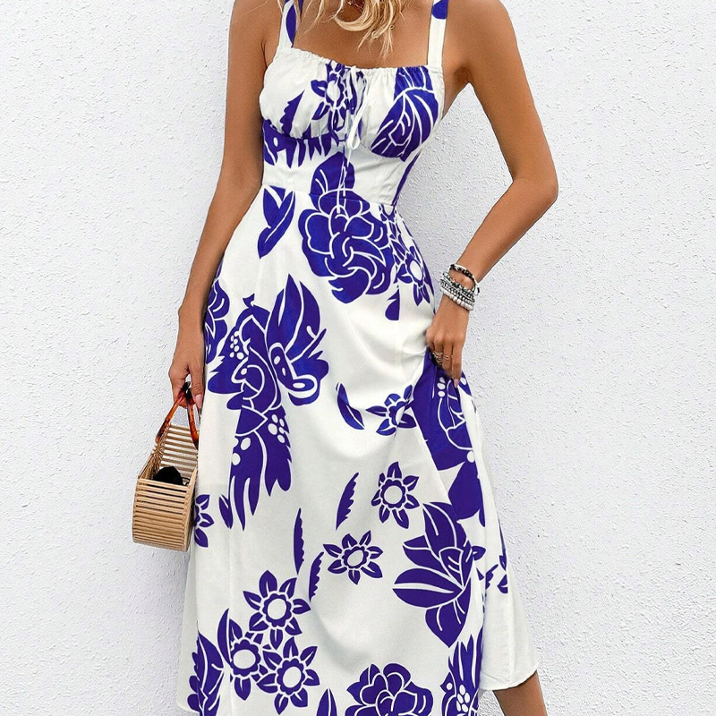 🌺 50% ОТСТЪПКА! 👗 Лятна рокля с флорален десен – ластичен гръб, А-силует, лека като бриз. 🌼 Ограничено време! Поръчай сега! 🔥