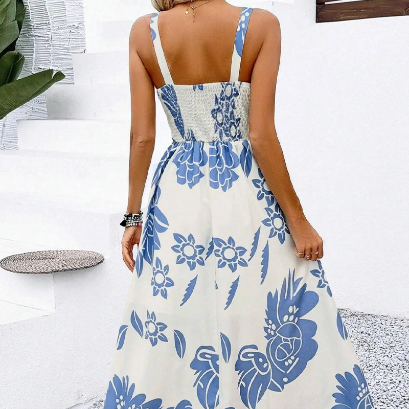 🌺 50% ОТСТЪПКА! 👗 Лятна рокля с флорален десен – ластичен гръб, А-силует, лека като бриз. 🌼 Ограничено време! Поръчай сега! 🔥