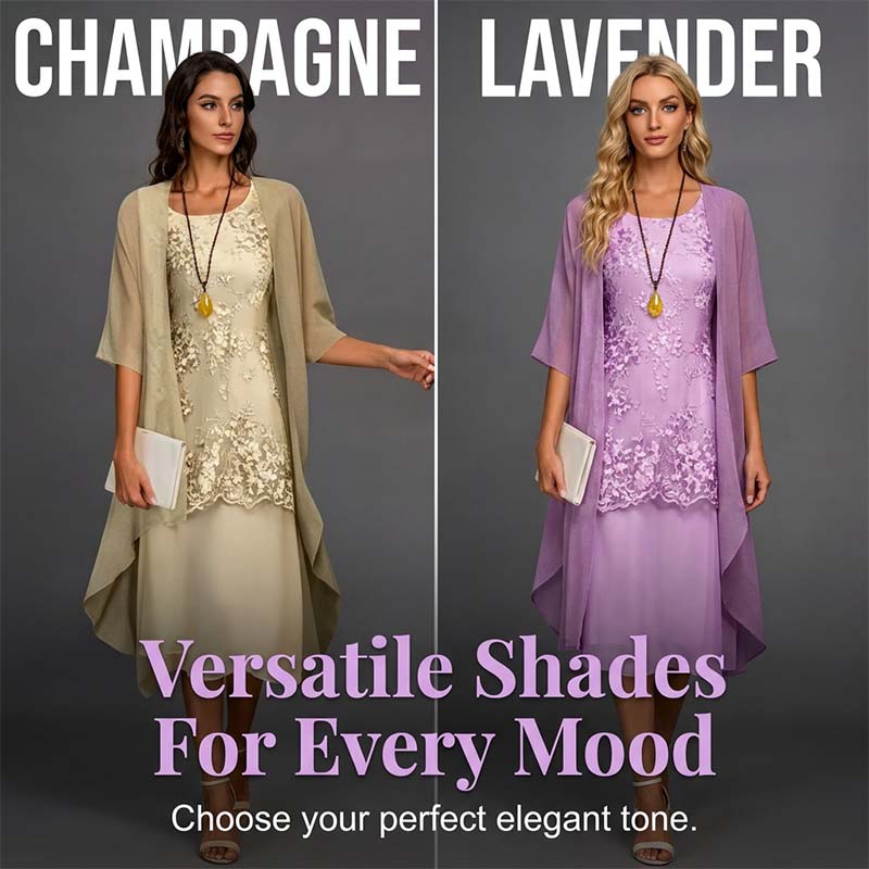 👗 Официален комплект: рокля до коляното + кардиган – Елегантност в две части! 💜